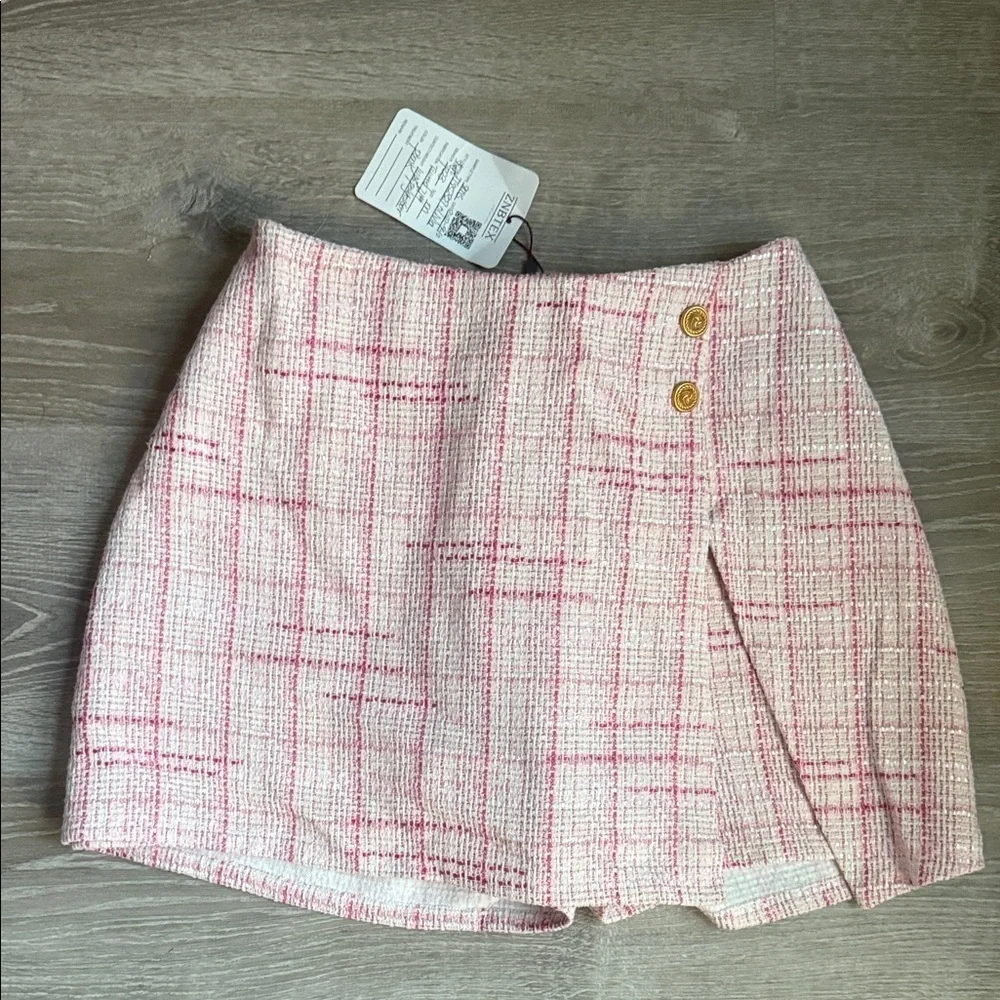 NEW Taylor Tillman Olivia Tweed Skort - Pink Tweed Medium